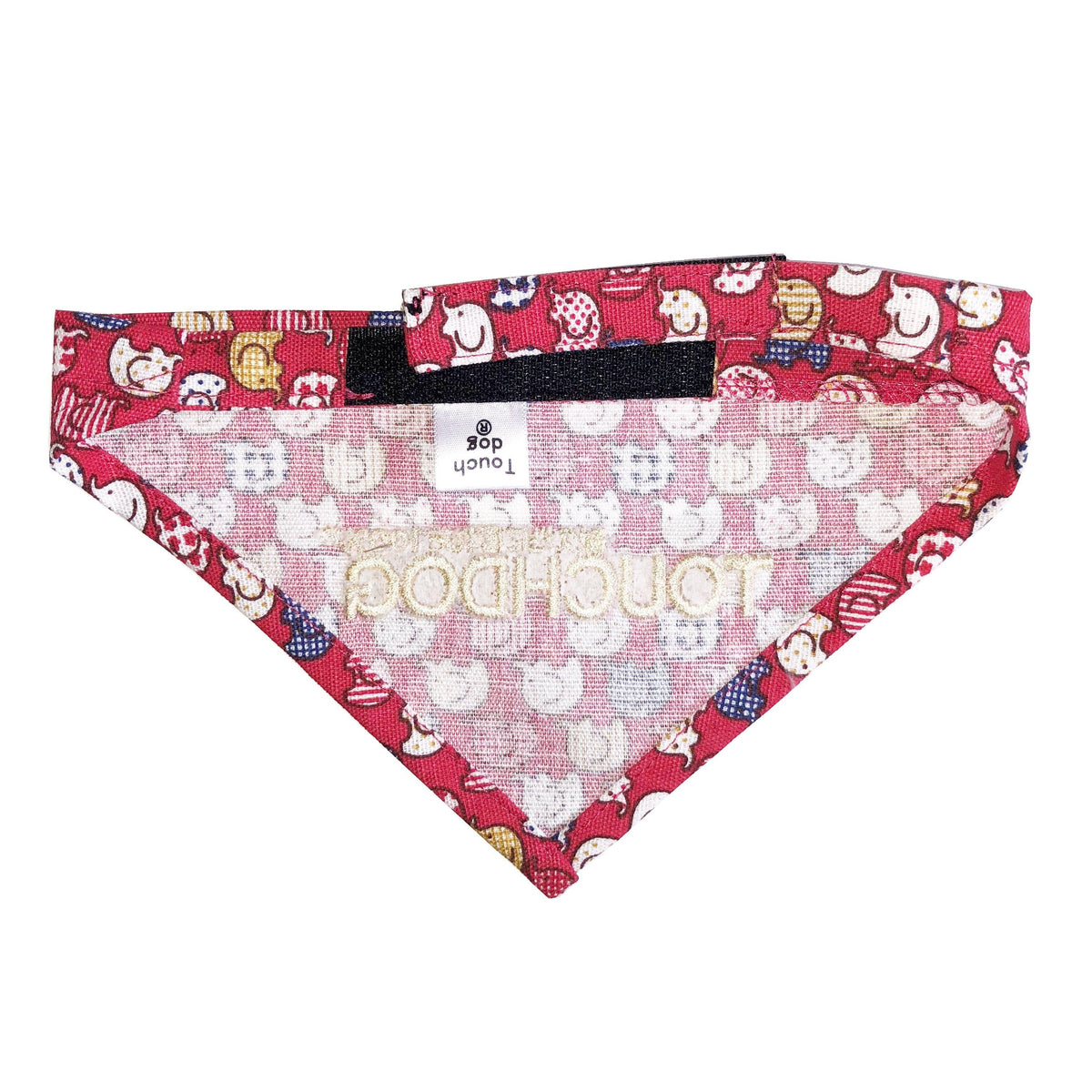Touchdog Elephant Patterned Hook-and-Loop Fashion Dog Bandana