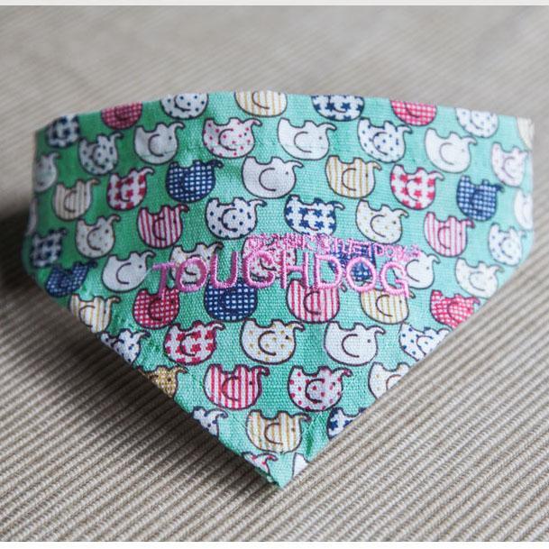 Touchdog Elephant Patterned Hook-and-Loop Fashion Dog Bandana