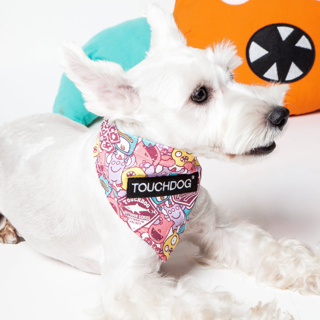 Touchdog Elephant Patterned Hook-and-Loop Fashion Dog Bandana